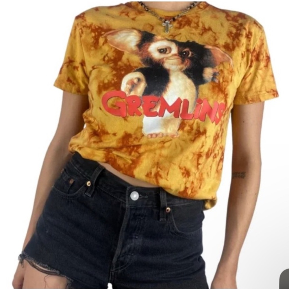 Hot Topic Gremlins Tie-Dye Tee - Yellow and Red